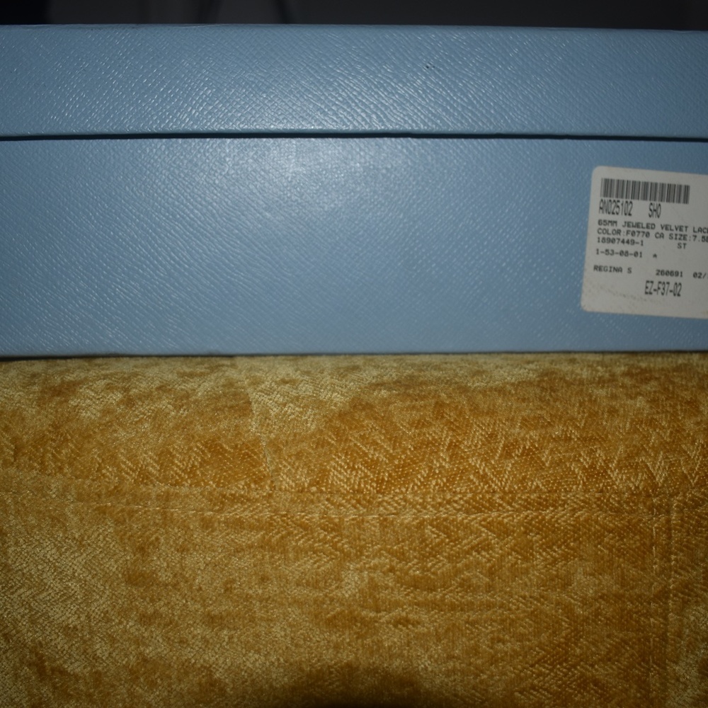Prada Velvet Embellished Platform Oxford - Picture 3 of 9